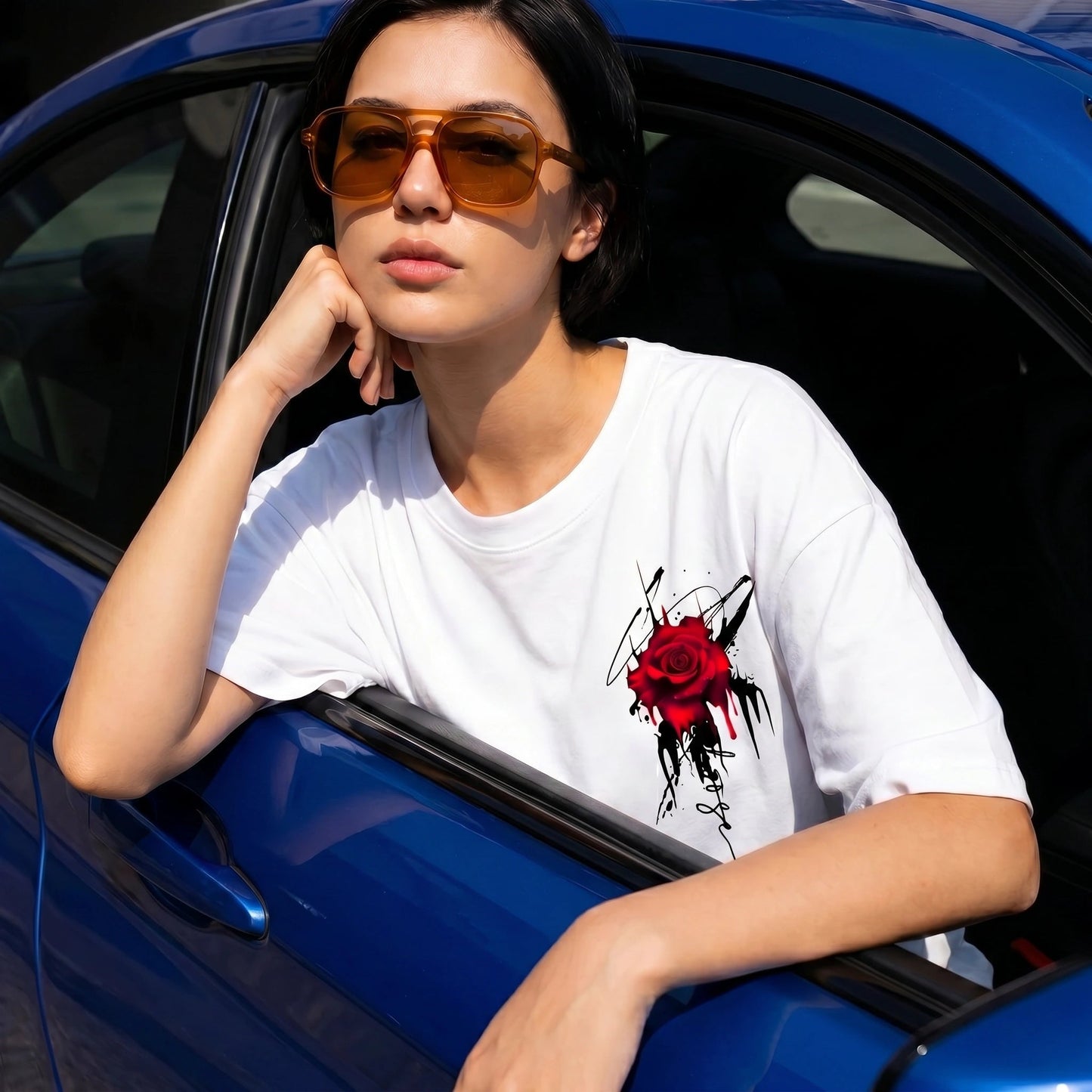 T-SHIRT AMPLE EN COTON TOUTE SAISON "GROWING PASSION"