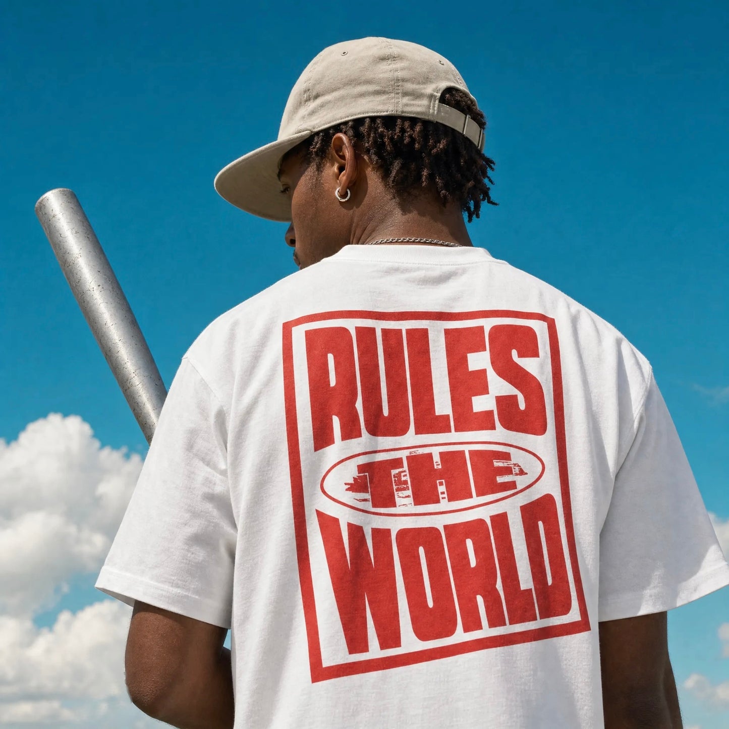 T-SHIRT HOMME COTON "RULES THE WORLD"