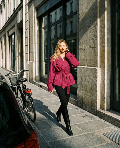 VESTE TRENCH COURT À LACETS POUR FEMMES "COMMUTE"