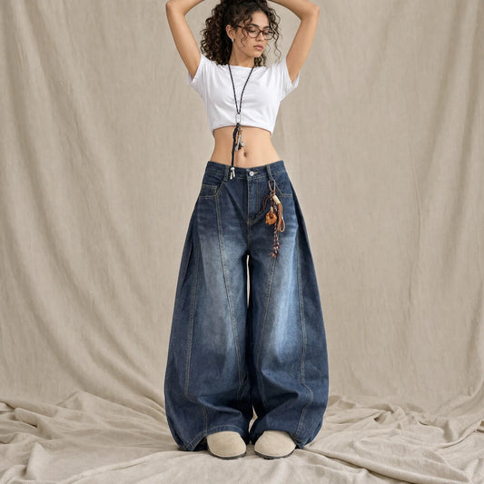 OVERSIZE PATCHWORK DENIM JEANS FEMME "OFF GRID"
