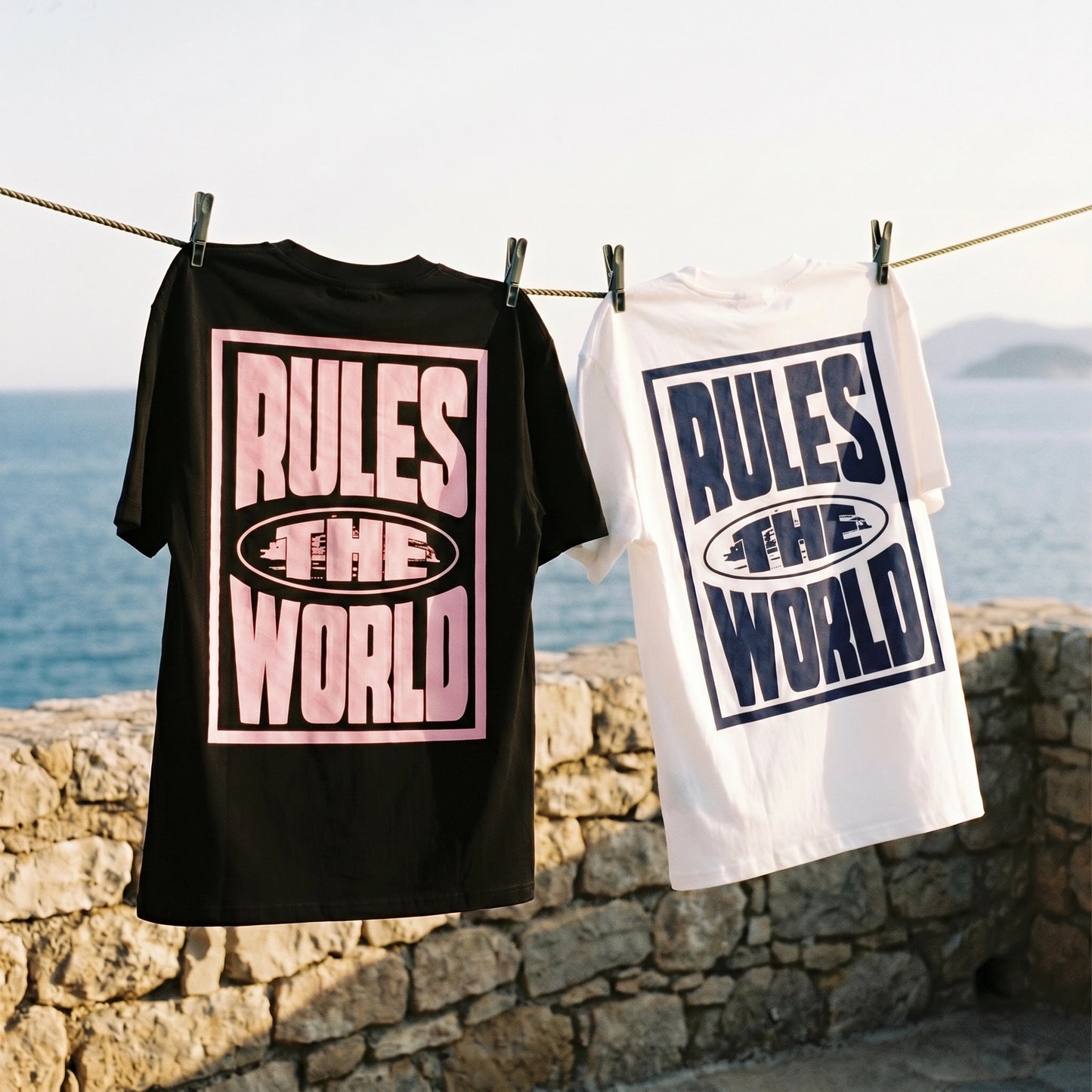 T-SHIRT HOMME COTON "RULES THE WORLD"