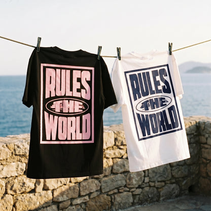 T-SHIRT HOMME COTON "RULES THE WORLD"