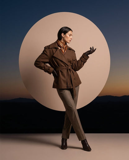 VESTE TRENCH COURT À LACETS POUR FEMMES "COMMUTE"
