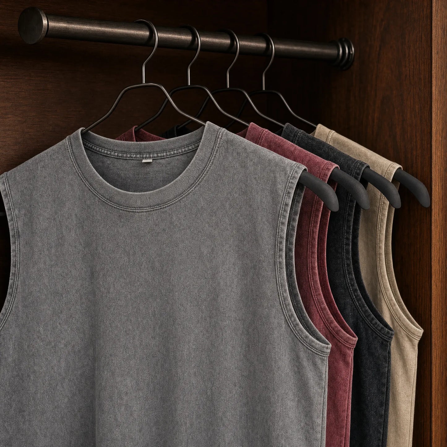 SLEEVELESS T-SHIRT EN COTON "OFF STRAP"