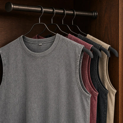 SLEEVELESS T-SHIRT EN COTON "OFF STRAP"