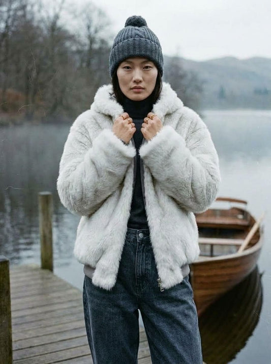 MANTEAU RÉVERSIBLE EN FOURRURE POUR FEMME "WILD INSTINCT"