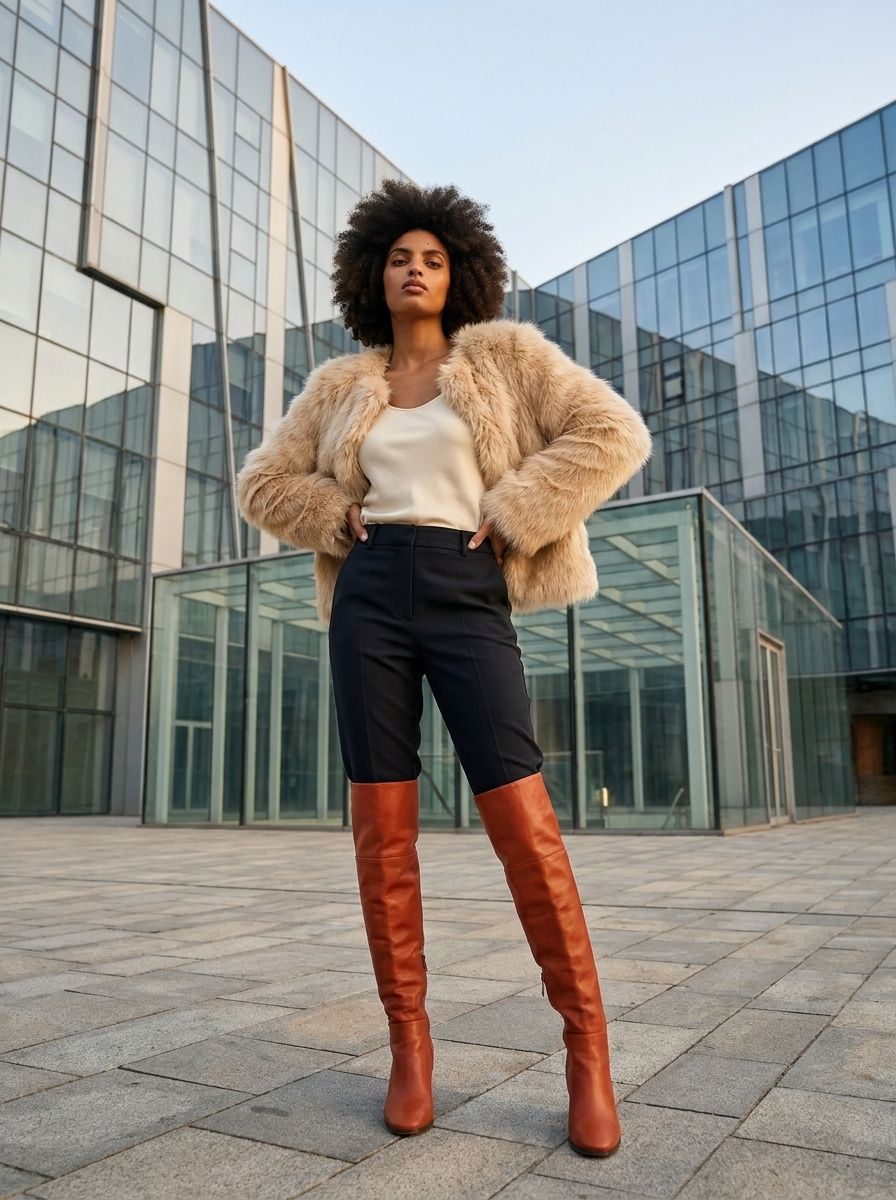 MANTEAU ÉLÉGANT EN FAUSSE FOURRURE "WINTER MUSE"