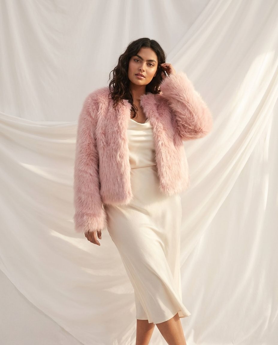 MANTEAU ÉLÉGANT EN FAUSSE FOURRURE "WINTER MUSE"