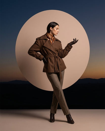 VESTE TRENCH COURT À LACETS POUR FEMMES "COMMUTE"
