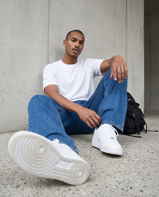 PANTALON WIDE LEG JEAN POUR HOMME "DAEHAN"
