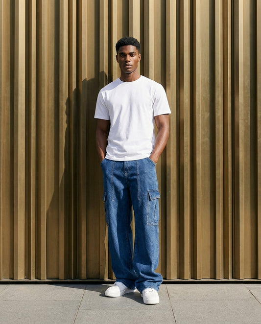 JEAN OVERSIZE CARGO HOMME À COUPE AMPLE
