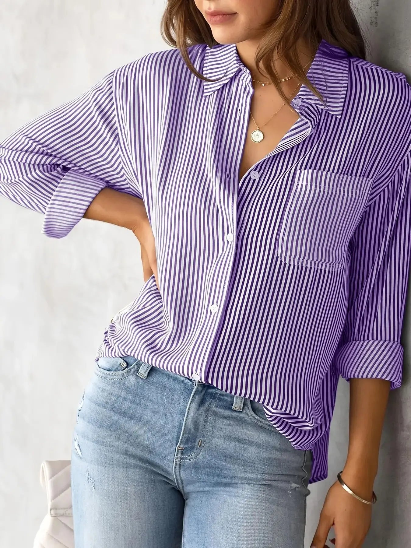 2026 Women Fashion Striped Shirt