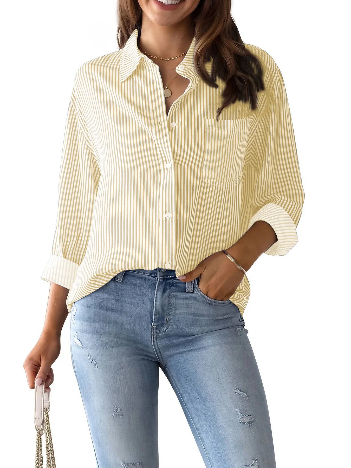 2026 Women Fashion Striped Shirt
