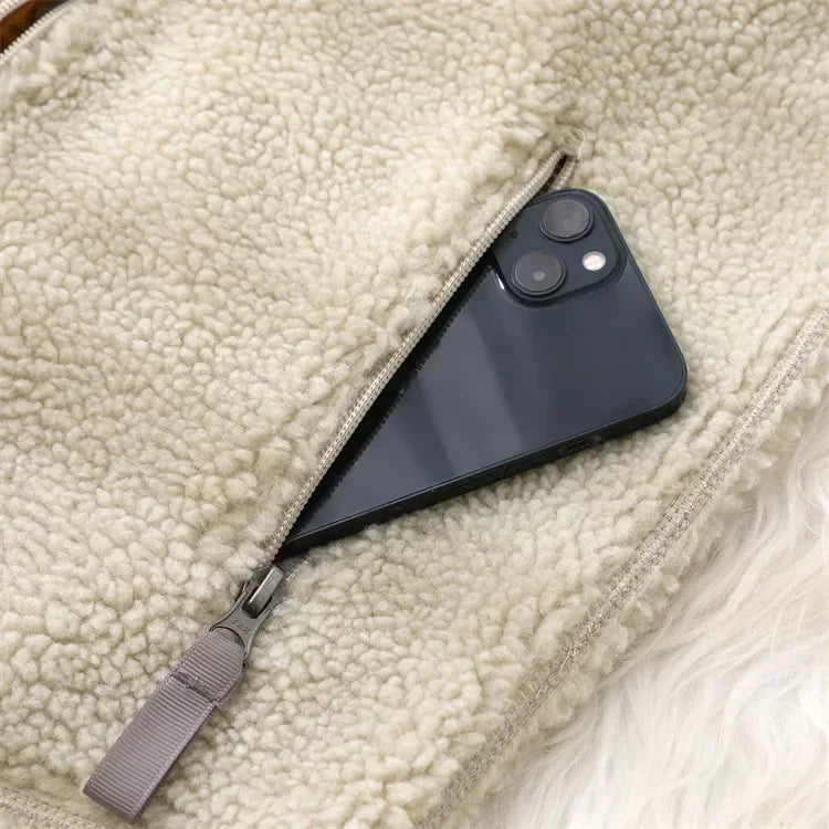 Veste Polaire Men Jacket Américaine Hommes Femmes Gilet En Agneau Casual Loose Jacket Automne Hiver Sport Vest Winter Jacket Men