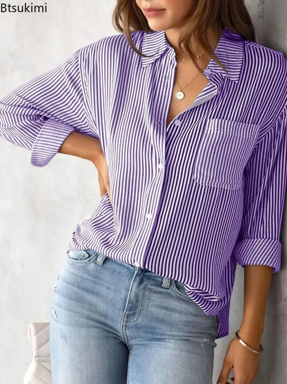 2026 Women Fashion Striped Shirt