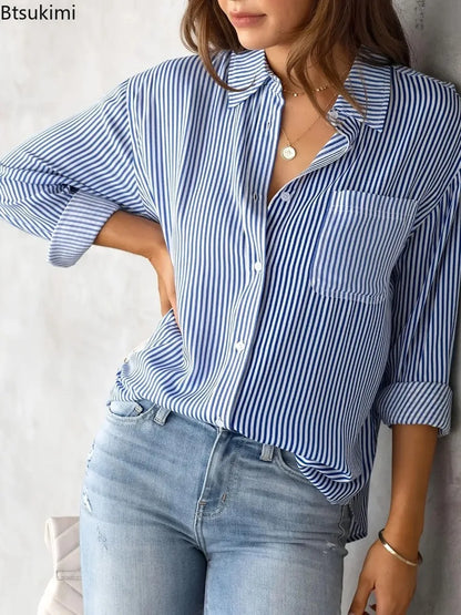 2026 Women Fashion Striped Shirt