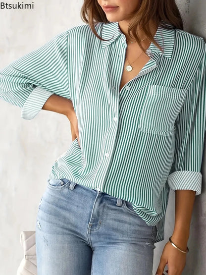 2026 Women Fashion Striped Shirt
