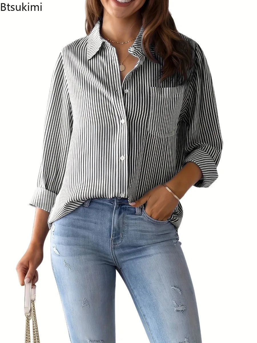2026 Women Fashion Striped Shirt