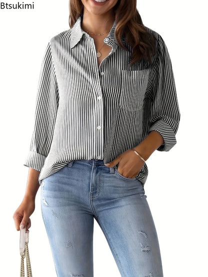 2026 Women Fashion Striped Shirt