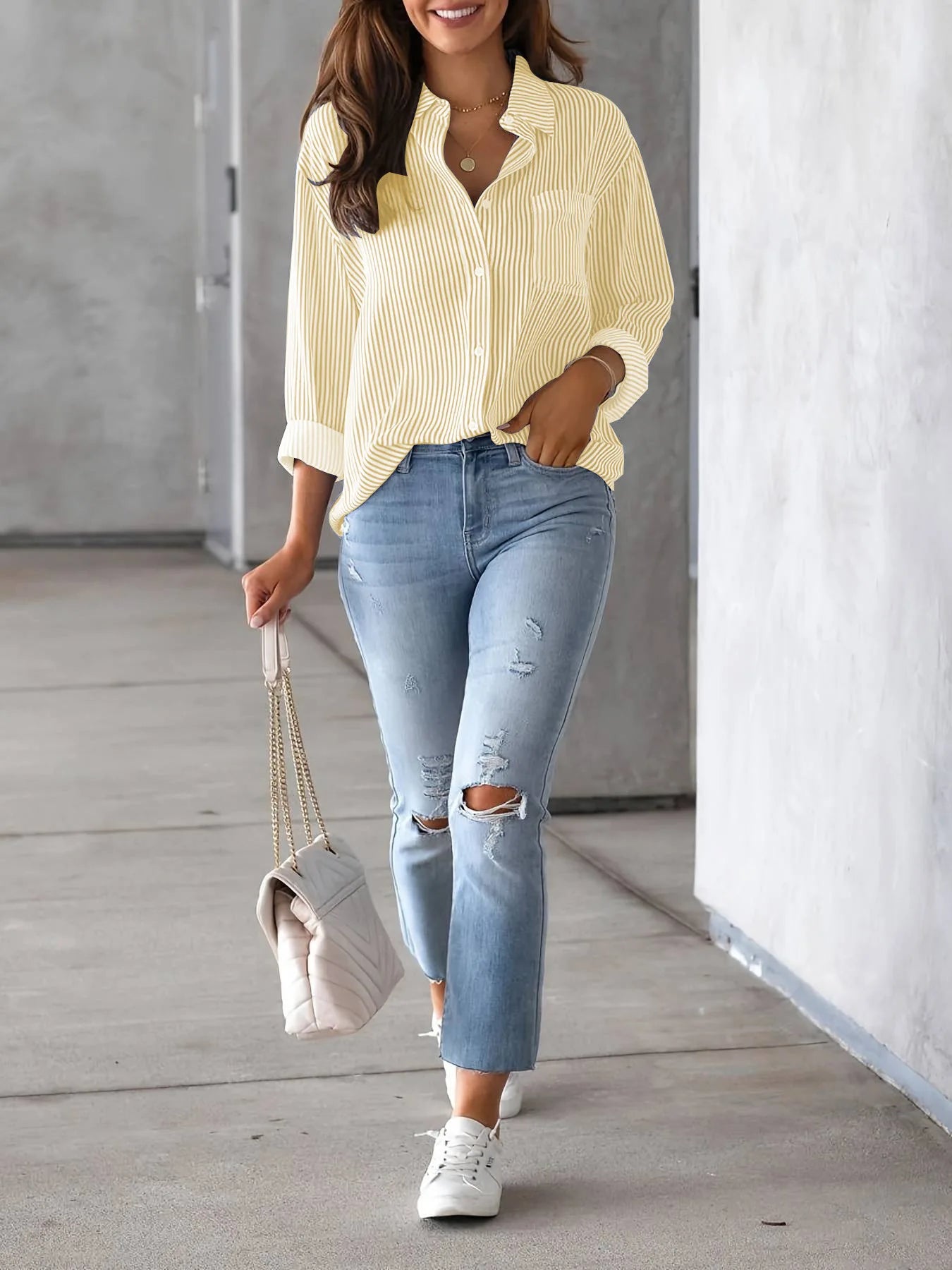 2026 Women Fashion Striped Shirt