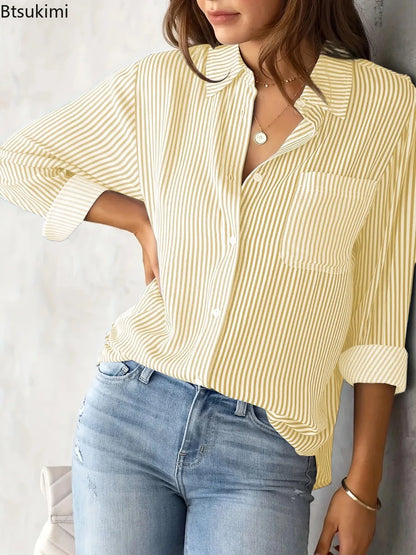 2026 Women Fashion Striped Shirt