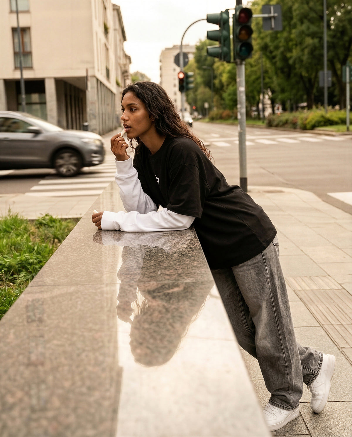 T-SHIRT OVERSIZED TWO PIECE EFFECT "STAR GAZED" | Zylumn